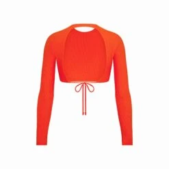 SOFT LOUNGE OPEN BACK SUPER CROP TOP | FIRE -Underwear Specialty Shop SKIMS LOUNGEWEAR TP SHR 2680 FRE B 031d53ca 57b2 4b47 adcb 79ace385be0a