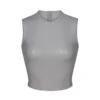 FAUX LEATHER CREW NECK CROPPED TOP | CARBON -Underwear Specialty Shop SKIMS LOUNGEWEAR TP TNK 2769 CBN V2
