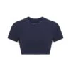 COTTON LOGO SUPER CROPPED T-SHIRT | NAVY