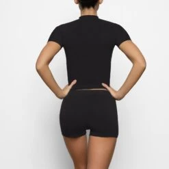 COTTON SLEEP MOCK NECK T-SHIRT | SOOT -Underwear Specialty Shop SKIMS LOUNGEWEAR TP TSH 2817 BD SOT 0010 BK