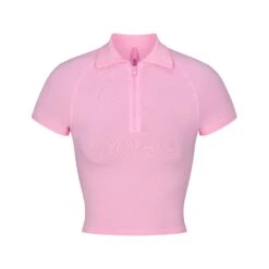 NEW VINTAGE SPORT CROPPED COLLARED T-SHIRT | COTTON CANDY