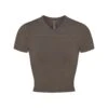 NEW VINTAGE SPORT CROPPED V NECK T-SHIRT | GREY CHALK -Underwear Specialty Shop SKIMS LOUNGEWEAR TP TSH 3043 GCK