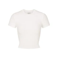 TERRY LOUNGE SEAMLESS CROPPED TEE | SNOW