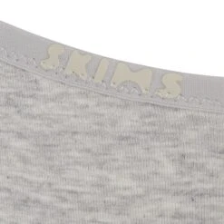 COTTON LOGO HIGH LEG BIKINI | LIGHT HEATHER GREY -Underwear Specialty Shop SKIMS PANTY PN BIK 2003 LHG DET