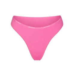 COTTON LOGO HIGH LEG BIKINI | SUGAR PINK