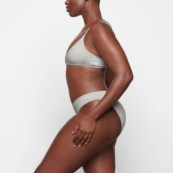 COTTON LOGO HIGH LEG BIKINI | LIGHT HEATHER GREY -Underwear Specialty Shop SKIMS PANTY PN BIK 2003 TA LHG 0009 SD