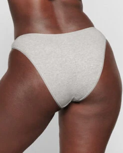 COTTON LOGO HIGH LEG BIKINI | LIGHT HEATHER GREY -Underwear Specialty Shop SKIMS PANTY PN BIK 2003 TA LHG pantyshop