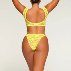 STRETCH LACE TIE SIDE BIKINI | YELLOW HIGHLIGHTER -Underwear Specialty Shop SKIMS PANTY PN BIK 2970 MA YLH 1837 BK