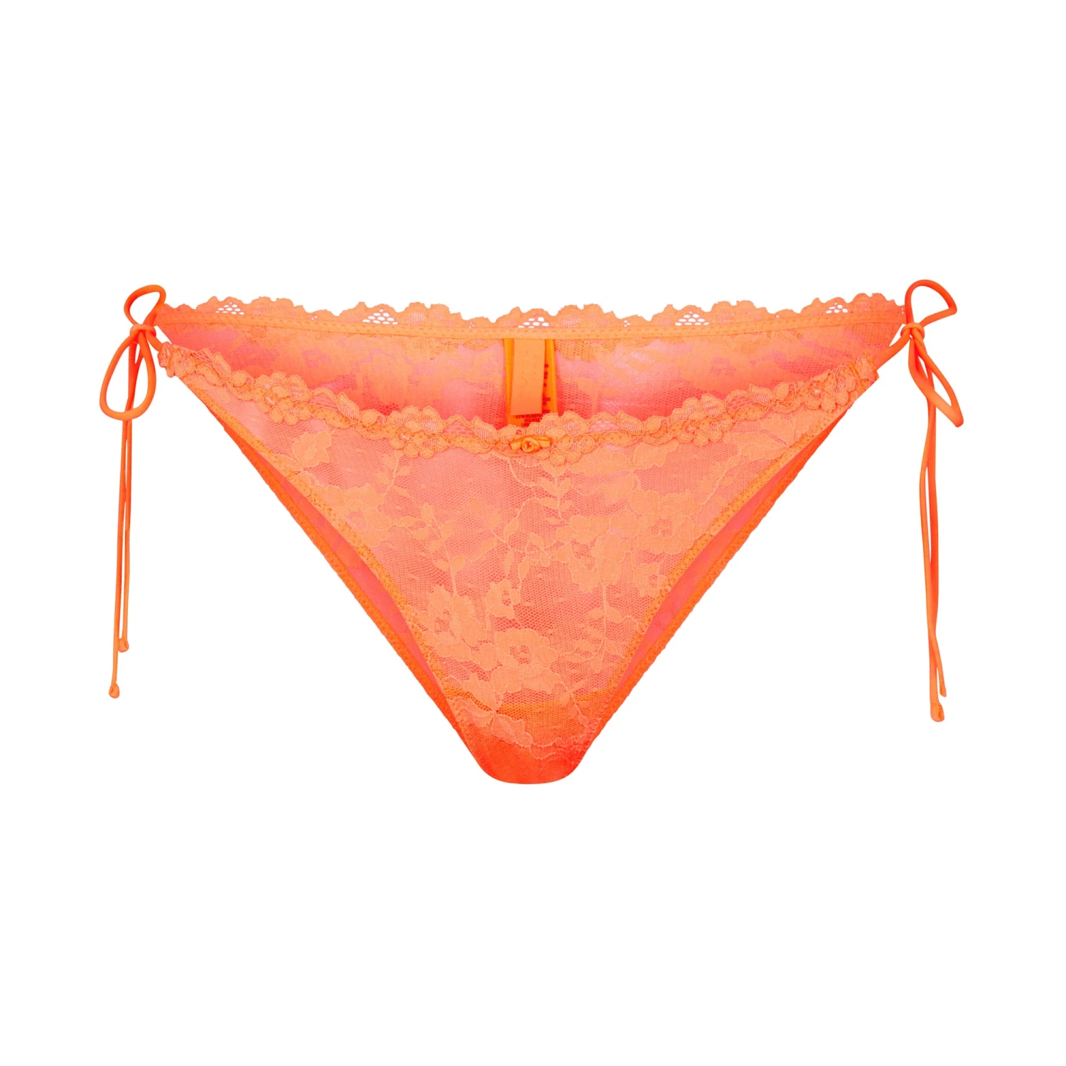 STRETCH LACE TIE SIDE BIKINI | NEON ORANGE 3 STRETCH LACE TIE SIDE BIKINI | NEON ORANGE