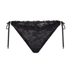 STRETCH LACE TIE SIDE BIKINI | ONYX