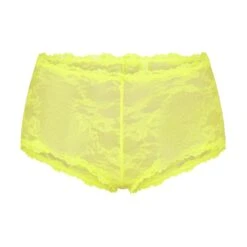 STRETCH LACE BOY SHORT | YELLOW HIGHLIGHTER