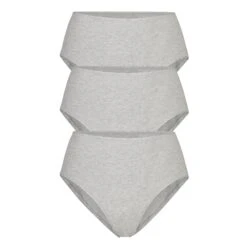 COTTON JERSEY FULL BRIEF 3-PACK | LIGHT HEATHER GREY
