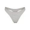 COTTON LOGO DIPPED THONG | LIGHT HEATHER GREY -Underwear Specialty Shop SKIMS PANTY PN DTH 2002 LHG 34785417 4d2e 4773 a149 a4fc5508b33f