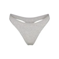 COTTON LOGO DIPPED THONG | LIGHT HEATHER GREY