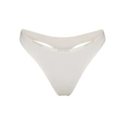 COTTON LOGO DIPPED THONG | MARBLE
