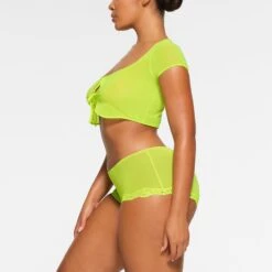 SUMMER MESH LACE BOY SHORT | HIGHLIGHTER -Underwear Specialty Shop SKIMS PANTY PN HIP 3443 PA GRH 0007 SD