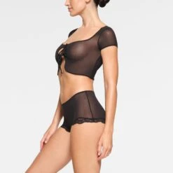 SUMMER MESH LACE BOY SHORT | ONYX -Underwear Specialty Shop SKIMS PANTY PN HIP 3443 PC ONX 0007 SD