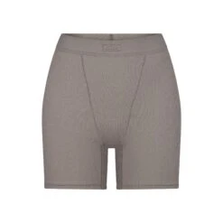 COTTON RIB BOXER | SMOKE