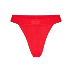 COTTON RIB THONG | RUBY
