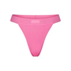 COTTON RIB THONG | SUGAR PINK