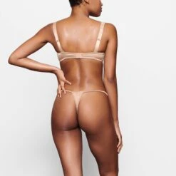 WOVEN SHINE SCRUNCHIE STRING THONG | PINK SAND -Underwear Specialty Shop SKIMS PANTY PN STT 1450 MA PKS BK