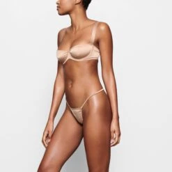 WOVEN SHINE SCRUNCHIE STRING THONG | PINK SAND -Underwear Specialty Shop SKIMS PANTY PN STT 1450 MA PKS SD