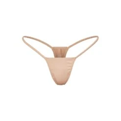 WOVEN SHINE SCRUNCHIE STRING THONG | PINK SAND