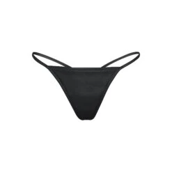 FAUX LEATHER STRING THONG | ONYX