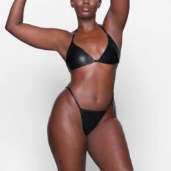 FAUX LEATHER STRING THONG | ONYX -Underwear Specialty Shop SKIMS PANTY PN STT 2213 UA ONX 0004 FR