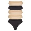 FITS EVERYBODY THONG MULTI 5-PACK | CLAY MULTI -Underwear Specialty Shop SKIMS PANTY PN THG 2028 5PK ONX CLYcopy