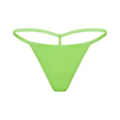 COTTON LOGO STRING THONG | NEON GREEN