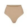 SEAMLESS SCULPT MID WAIST THONG | CLAY