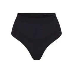 SEAMLESS SCULPT MID WAIST THONG | ONYX