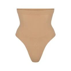 SEAMLESS SCULPT HIGH-WAISTED THONG | OCHRE