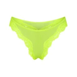 SUMMER MESH LACE CROTCHLESS THONG | HIGHLIGHTER
