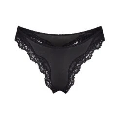 SUMMER MESH LACE CROTCHLESS THONG | ONYX