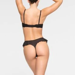 SUMMER MESH FLUTTER THONG | ONYX -Underwear Specialty Shop SKIMS PANTY PN THG 3584 PC ONX 0017 BK