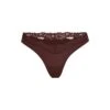 FITS EVERYBODY CORDED LACE DIPPED THONG | COCOA -Underwear Specialty Shop SKIMS PANTY PN THG 4135 COA