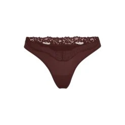 FITS EVERYBODY CORDED LACE DIPPED THONG | COCOA