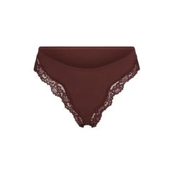 FITS EVERYBODY CORDED LACE TANGA | COCOA