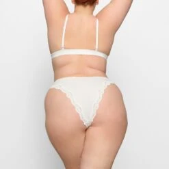 FITS EVERYBODY CORDED LACE TANGA | MARBLE -Underwear Specialty Shop SKIMS PANTY PN TNG 4133 FC MBL 0015 BK