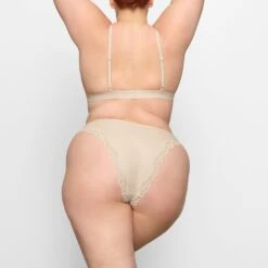 FITS EVERYBODY CORDED LACE TANGA | SAND 10 FITS EVERYBODY CORDED LACE TANGA | SAND -Underwear Specialty Shop SKIMS PANTY PN TNG 4133 FC SND 0015 BK