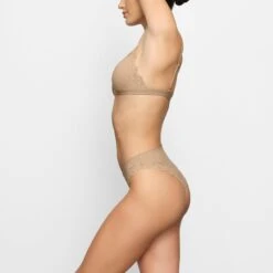 FITS EVERYBODY CORDED LACE TANGA | CLAY -Underwear Specialty Shop SKIMS PANTY PN TNG 4133 FD CLY 0010 SD