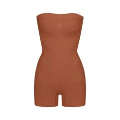 SEAMLESS SCULPT STRAPLESS SHORTIE BODYSUIT | BRONZE
