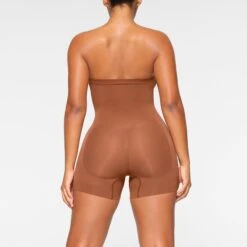 SEAMLESS SCULPT STRAPLESS SHORTIE BODYSUIT | BRONZE -Underwear Specialty Shop SKIMS SHAPEWEAR BD MDT 2914 IA BRZ 0021 BK