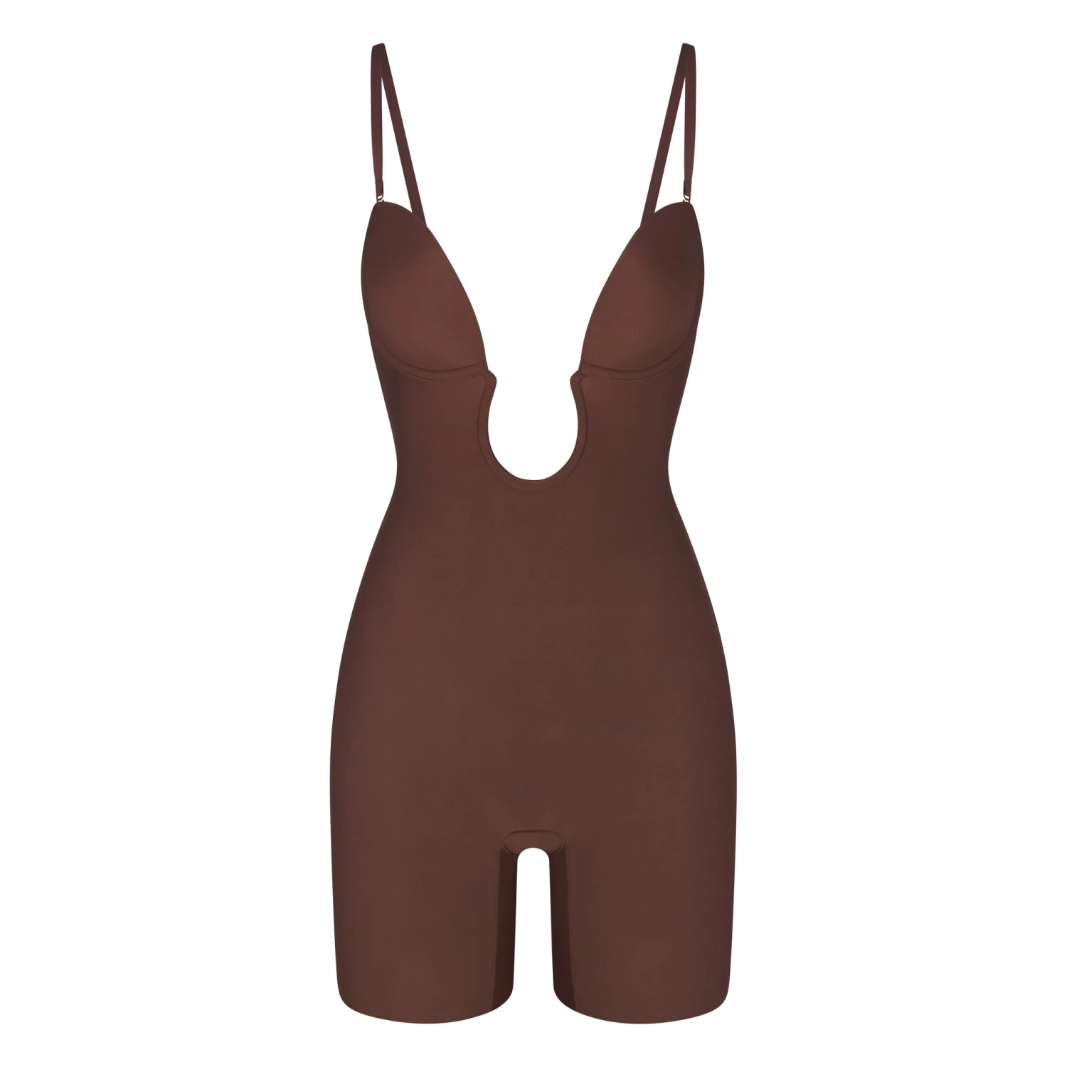 DEEP PLUNGE SHAPEWEAR MID THIGH BODYSUIT | COCOA 7 DEEP PLUNGE SHAPEWEAR MID THIGH BODYSUIT | COCOA - Image 5