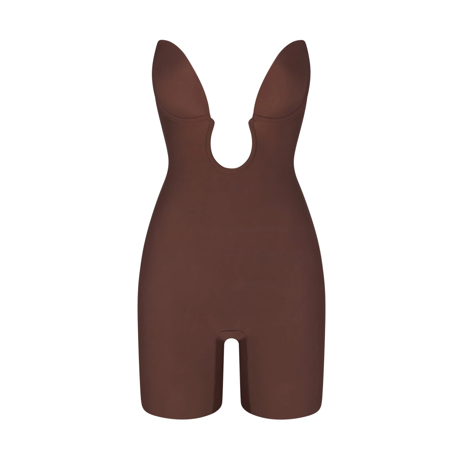 DEEP PLUNGE SHAPEWEAR MID THIGH BODYSUIT | COCOA 3 DEEP PLUNGE SHAPEWEAR MID THIGH BODYSUIT | COCOA