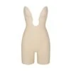 DEEP PLUNGE SHAPEWEAR MID THIGH BODYSUIT | SAND -Underwear Specialty Shop SKIMS SHAPEWEAR BD MDT 2960 SND