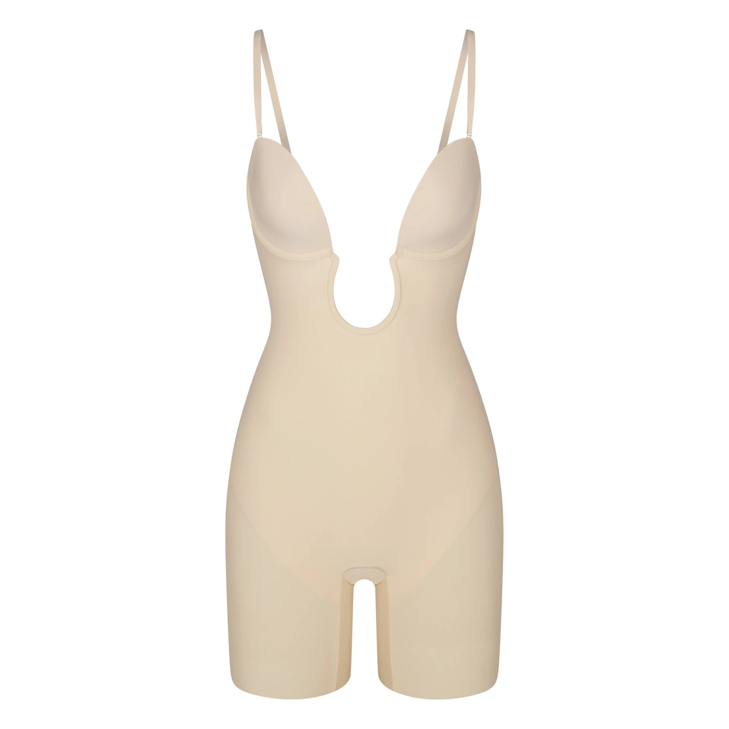 DEEP PLUNGE SHAPEWEAR MID THIGH BODYSUIT | SAND 7 DEEP PLUNGE SHAPEWEAR MID THIGH BODYSUIT | SAND - Image 5