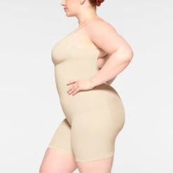 SEAMLESS SCULPT LOW BACK MID THIGH BODYSUIT | SAND -Underwear Specialty Shop SKIMS SHAPEWEAR BD MDT 3371 ID SND 0007 SD